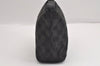 Authentic GUCCI Vintage Hand Bag Pouch Purse GG Canvas Leather 34080 Black 3025J