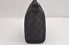 Authentic GUCCI Vintage Hand Bag Pouch Purse GG Canvas Leather 34080 Black 3025J