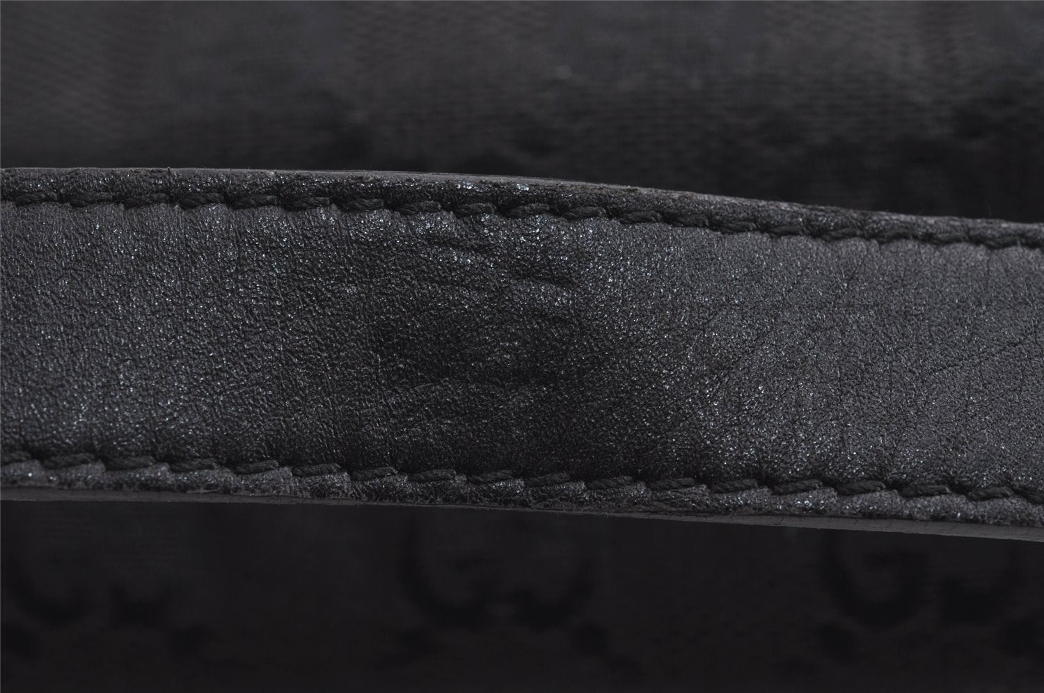 Authentic GUCCI Vintage Hand Bag Pouch Purse GG Canvas Leather 34080 Black 3025J