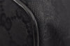 Authentic GUCCI Vintage Hand Bag Pouch Purse GG Canvas Leather 34080 Black 3025J