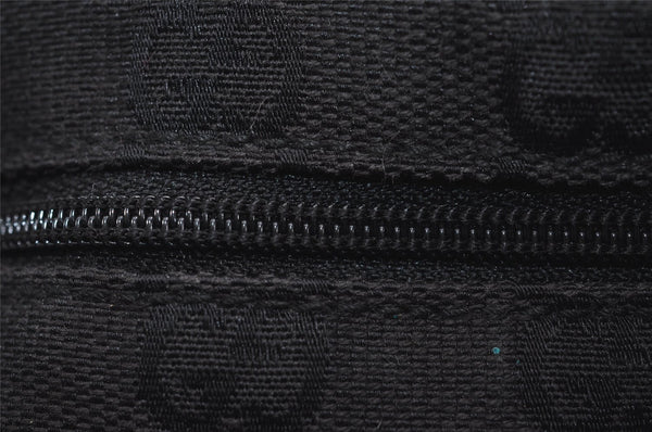 Authentic GUCCI Vintage Hand Bag Pouch Purse GG Canvas Leather 34080 Black 3025J