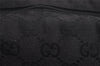 Authentic GUCCI Vintage Hand Bag Pouch Purse GG Canvas Leather 34080 Black 3025J