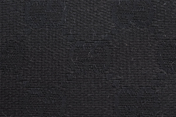 Authentic GUCCI Vintage Hand Bag Pouch Purse GG Canvas Leather 34080 Black 3025J