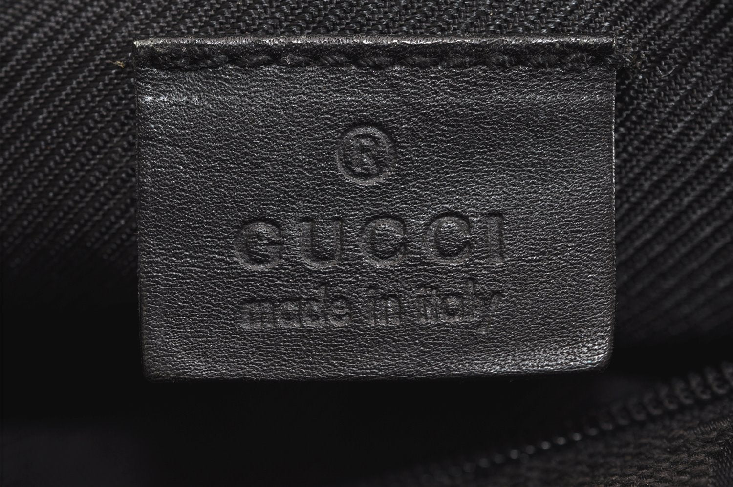 Authentic GUCCI Vintage Hand Bag Pouch Purse GG Canvas Leather 34080 Black 3025J