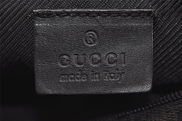 Authentic GUCCI Vintage Hand Bag Pouch Purse GG Canvas Leather 34080 Black 3025J