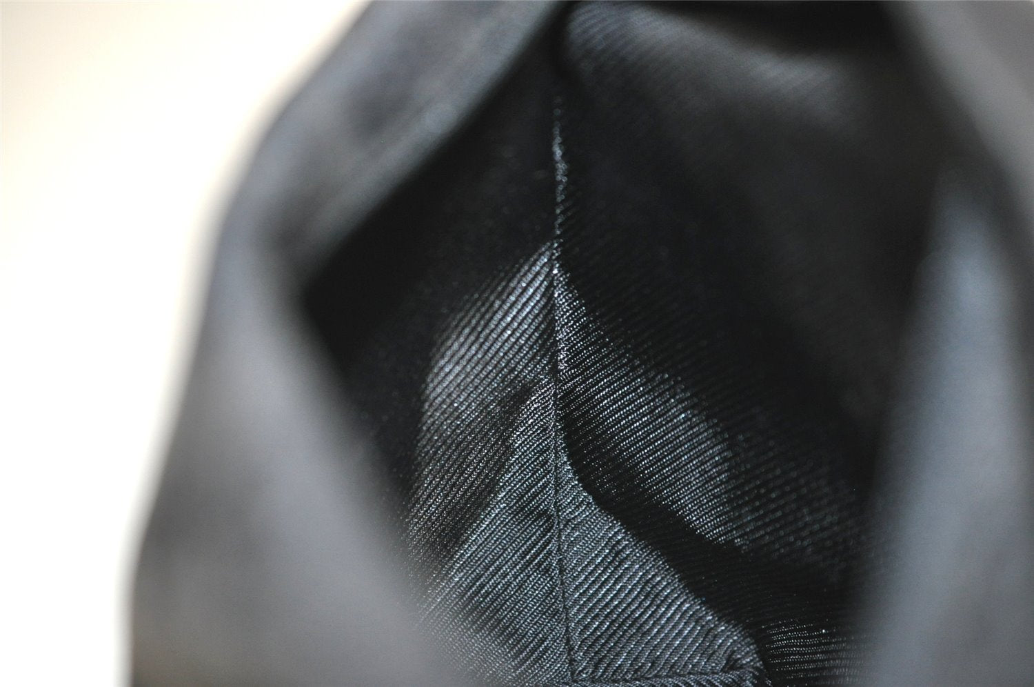 Authentic GUCCI Vintage Hand Bag Pouch Purse GG Canvas Leather 34080 Black 3025J