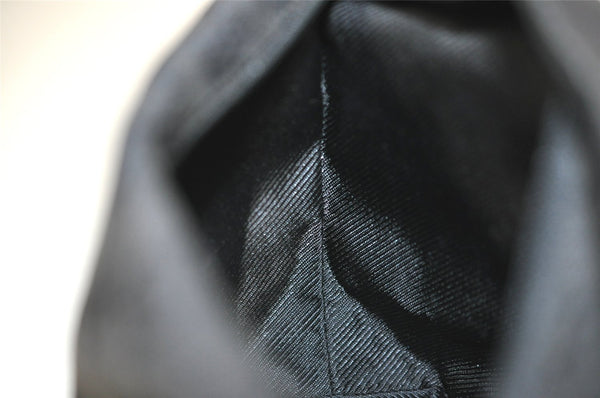 Authentic GUCCI Vintage Hand Bag Pouch Purse GG Canvas Leather 34080 Black 3025J