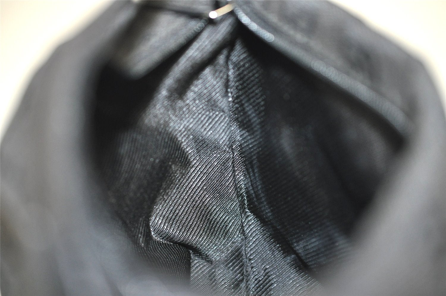 Authentic GUCCI Vintage Hand Bag Pouch Purse GG Canvas Leather 34080 Black 3025J