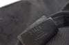 Authentic GUCCI Vintage Hand Bag Pouch Purse GG Canvas Leather 34080 Black 3025J