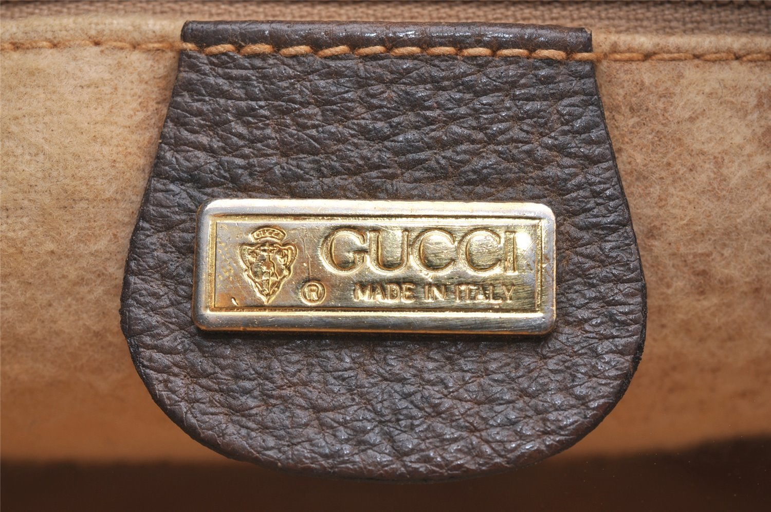 Authentic GUCCI Web Sherry Line Shoulder Cross Bag GG PVC Leather Brown 3026I