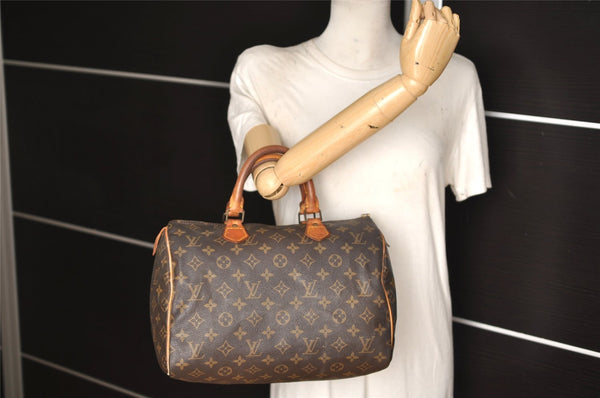 Authentic Louis Vuitton Monogram Speedy 30 Hand Boston Bag M41526 Junk 3026K