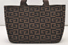 Authentic GIVENCHY Vintage Canvas Leather Tote Hand Bag Brown 3027J