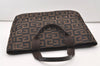 Authentic GIVENCHY Vintage Canvas Leather Tote Hand Bag Brown 3027J