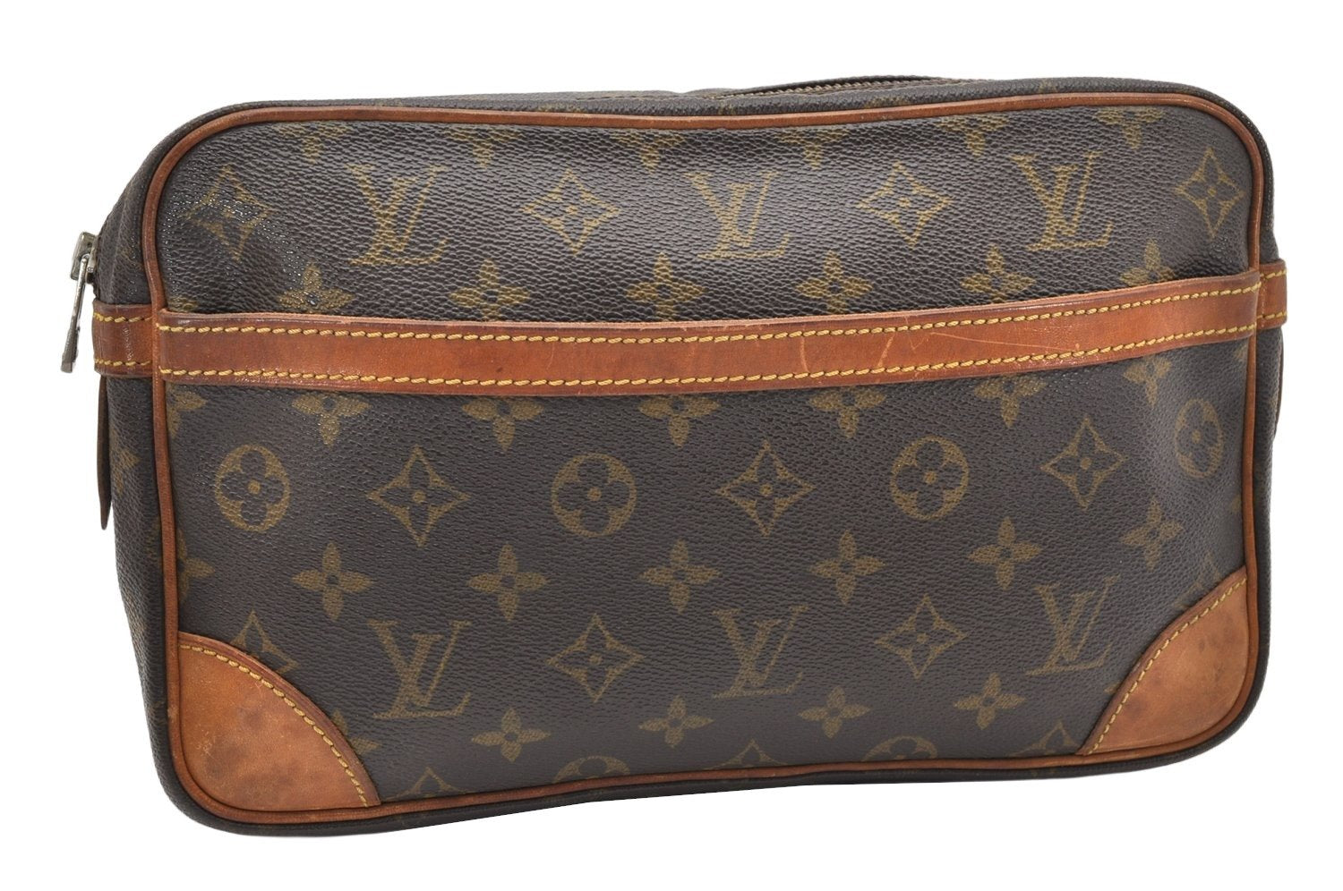 Authentic Louis Vuitton Monogram Compiegne 28 Clutch Hand Bag M51845 LV 3027K