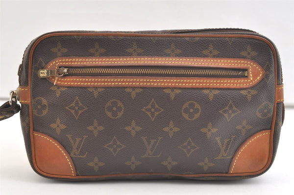 Authentic Louis Vuitton Monogram Marly Dragonne GM M51825 Clutch Bag Junk 3028K