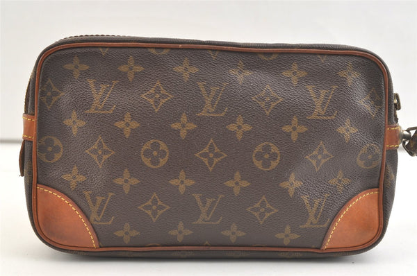 Authentic Louis Vuitton Monogram Marly Dragonne GM M51825 Clutch Bag Junk 3028K