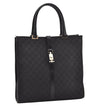 Authentic GUCCI Jackie Shoulder Tote Bag GG Canvas Leather 0021064 Black 3030J