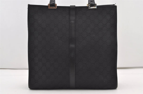 Authentic GUCCI Jackie Shoulder Tote Bag GG Canvas Leather 0021064 Black 3030J
