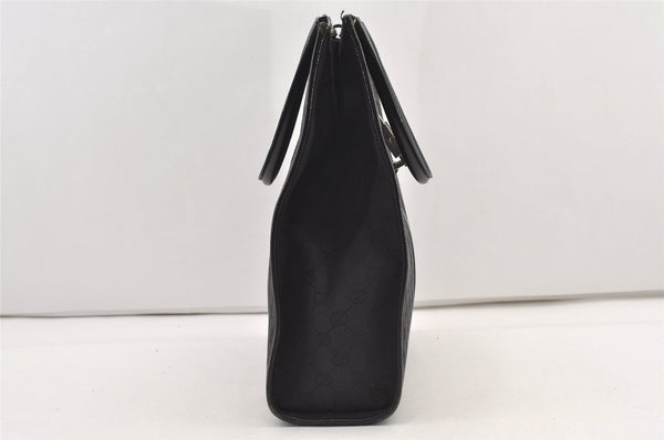 Authentic GUCCI Jackie Shoulder Tote Bag GG Canvas Leather 0021064 Black 3030J