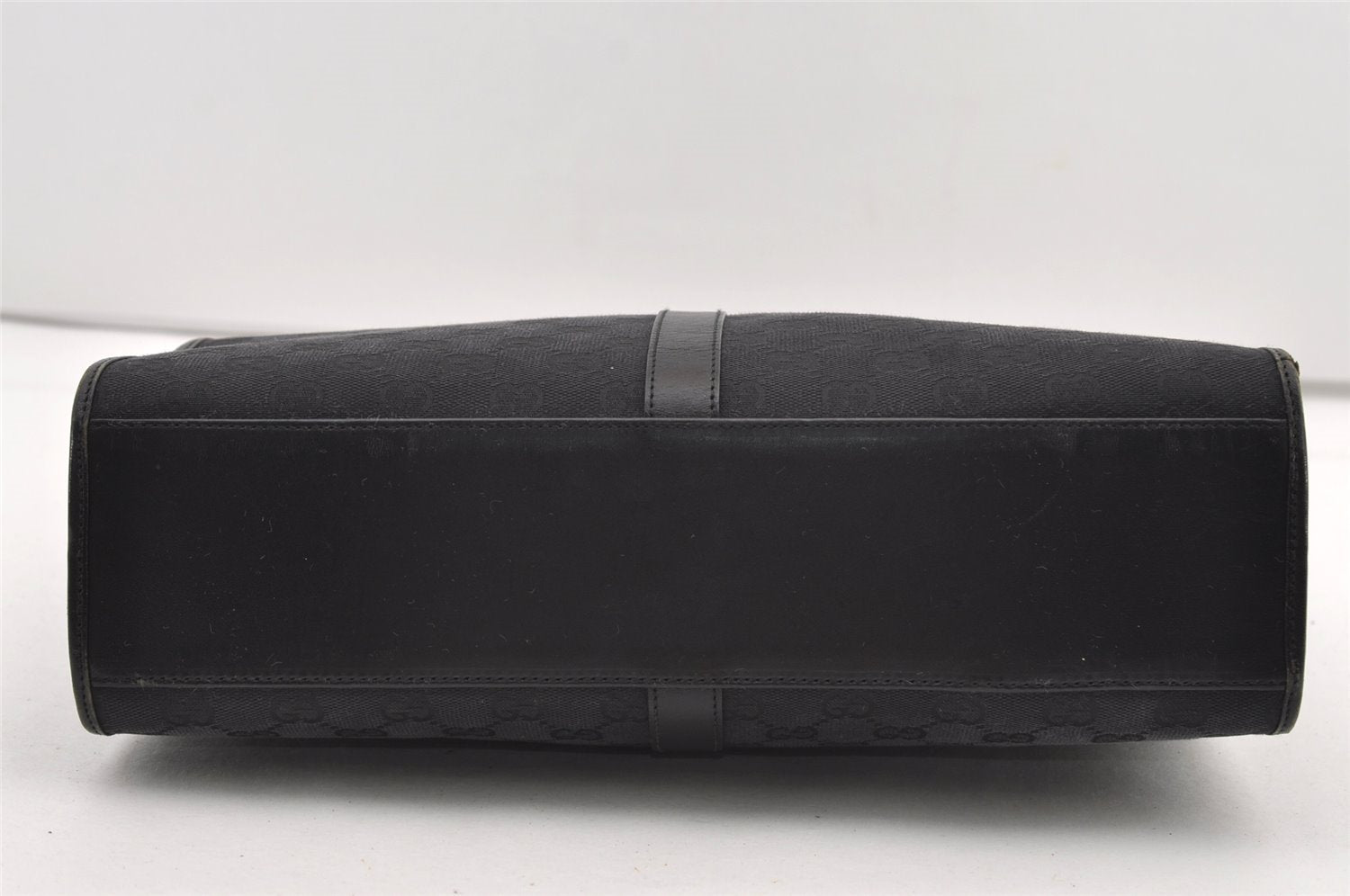 Authentic GUCCI Jackie Shoulder Tote Bag GG Canvas Leather 0021064 Black 3030J