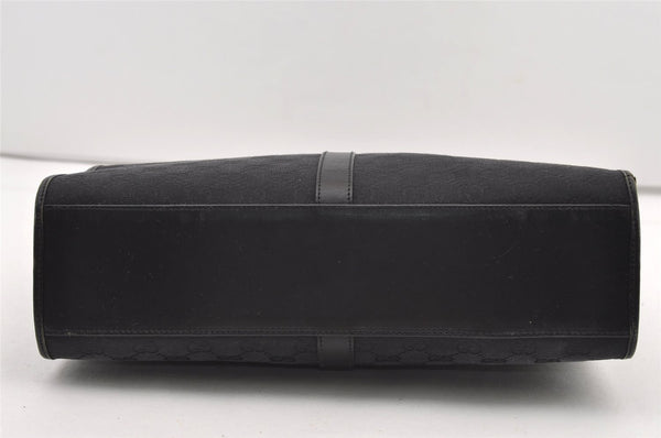 Authentic GUCCI Jackie Shoulder Tote Bag GG Canvas Leather 0021064 Black 3030J