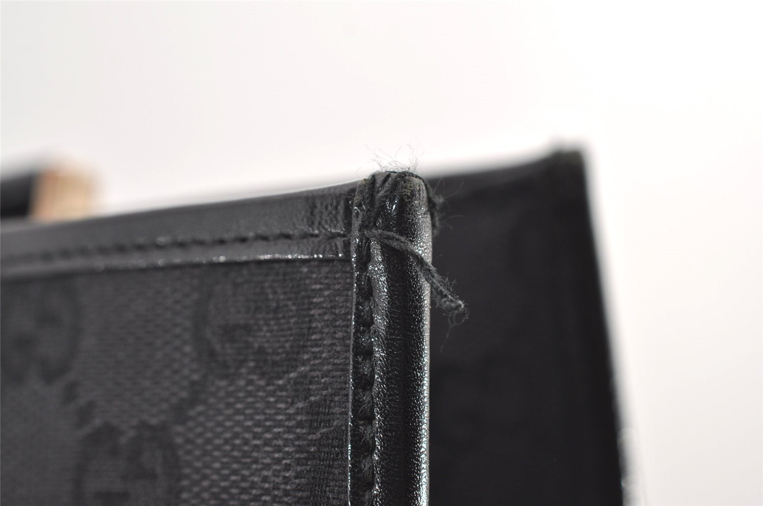 Authentic GUCCI Jackie Shoulder Tote Bag GG Canvas Leather 0021064 Black 3030J