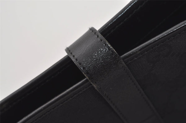 Authentic GUCCI Jackie Shoulder Tote Bag GG Canvas Leather 0021064 Black 3030J
