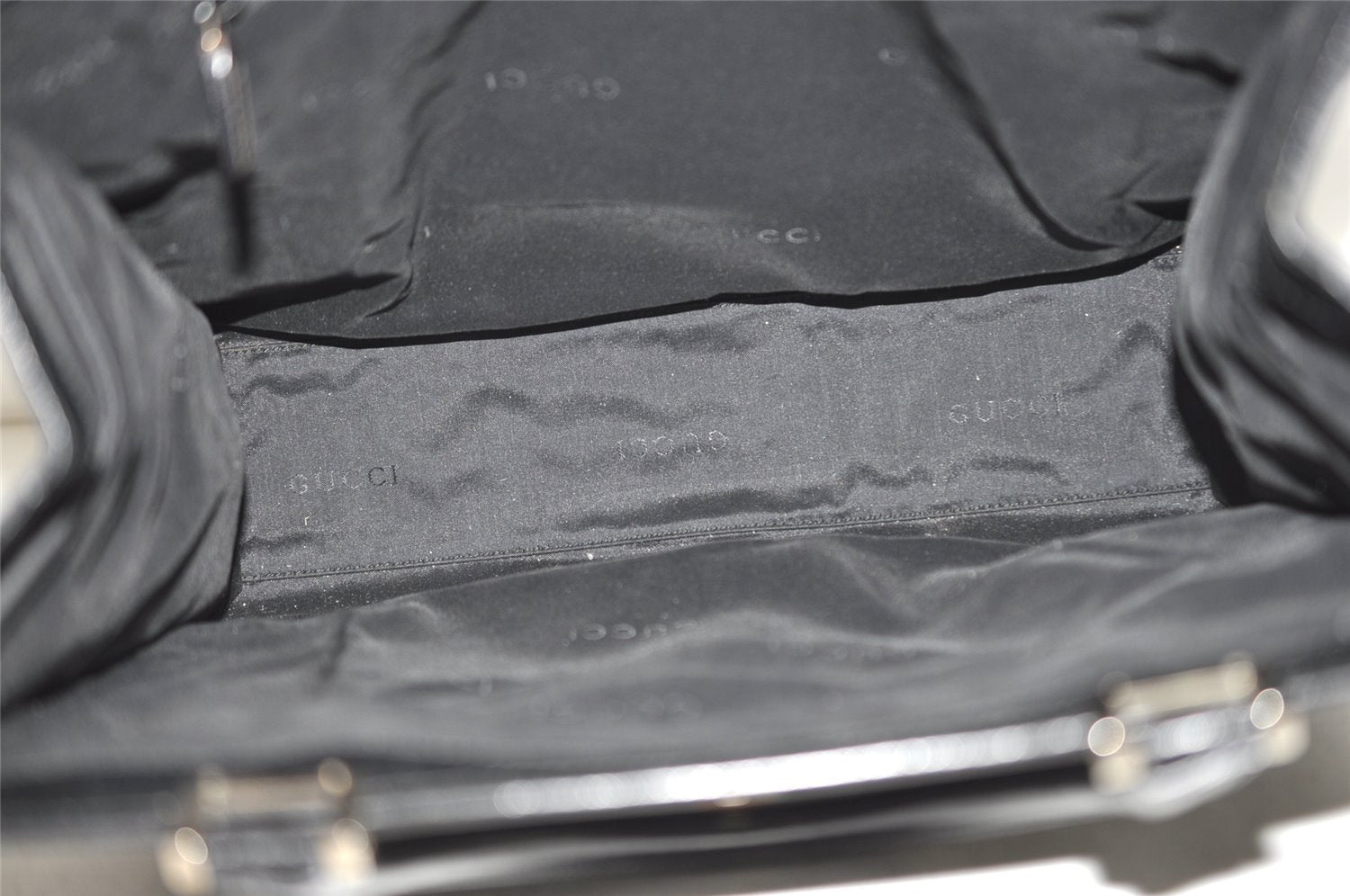 Authentic GUCCI Jackie Shoulder Tote Bag GG Canvas Leather 0021064 Black 3030J