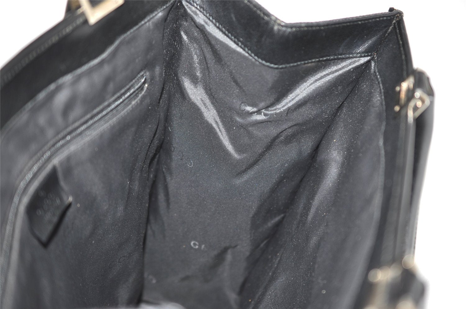 Authentic GUCCI Jackie Shoulder Tote Bag GG Canvas Leather 0021064 Black 3030J