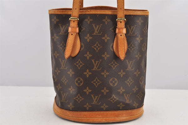 Authentic Louis Vuitton Monogram Bucket PM Shoulder Tote Bag M42238 LV 3030K