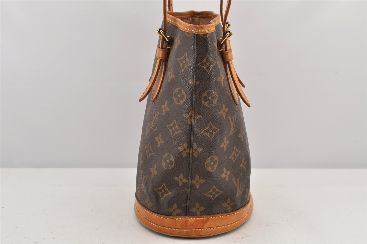 Authentic Louis Vuitton Monogram Bucket PM Shoulder Tote Bag M42238 LV 3030K