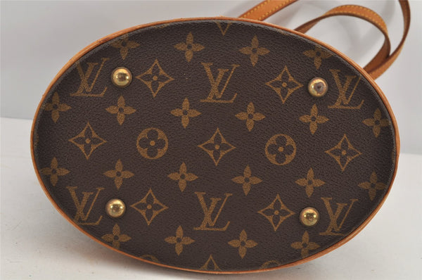 Authentic Louis Vuitton Monogram Bucket PM Shoulder Tote Bag M42238 LV 3030K