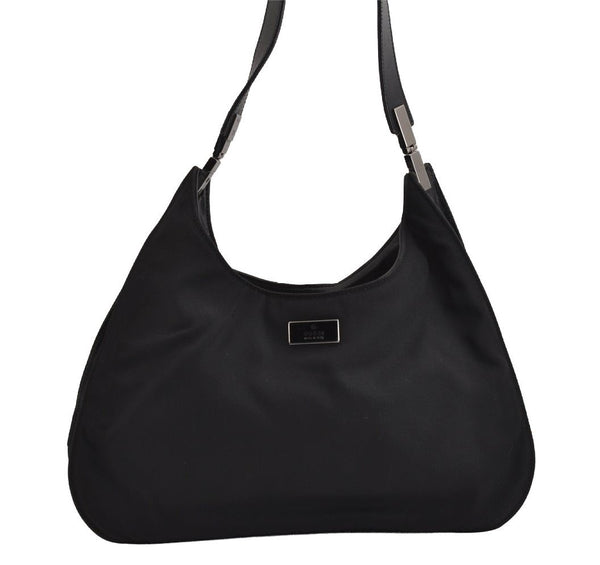 Authentic GUCCI Shoulder Hand Bag Purse Nylon Leather 0013767 Black 3031J