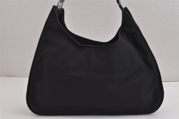 Authentic GUCCI Shoulder Hand Bag Purse Nylon Leather 0013767 Black 3031J