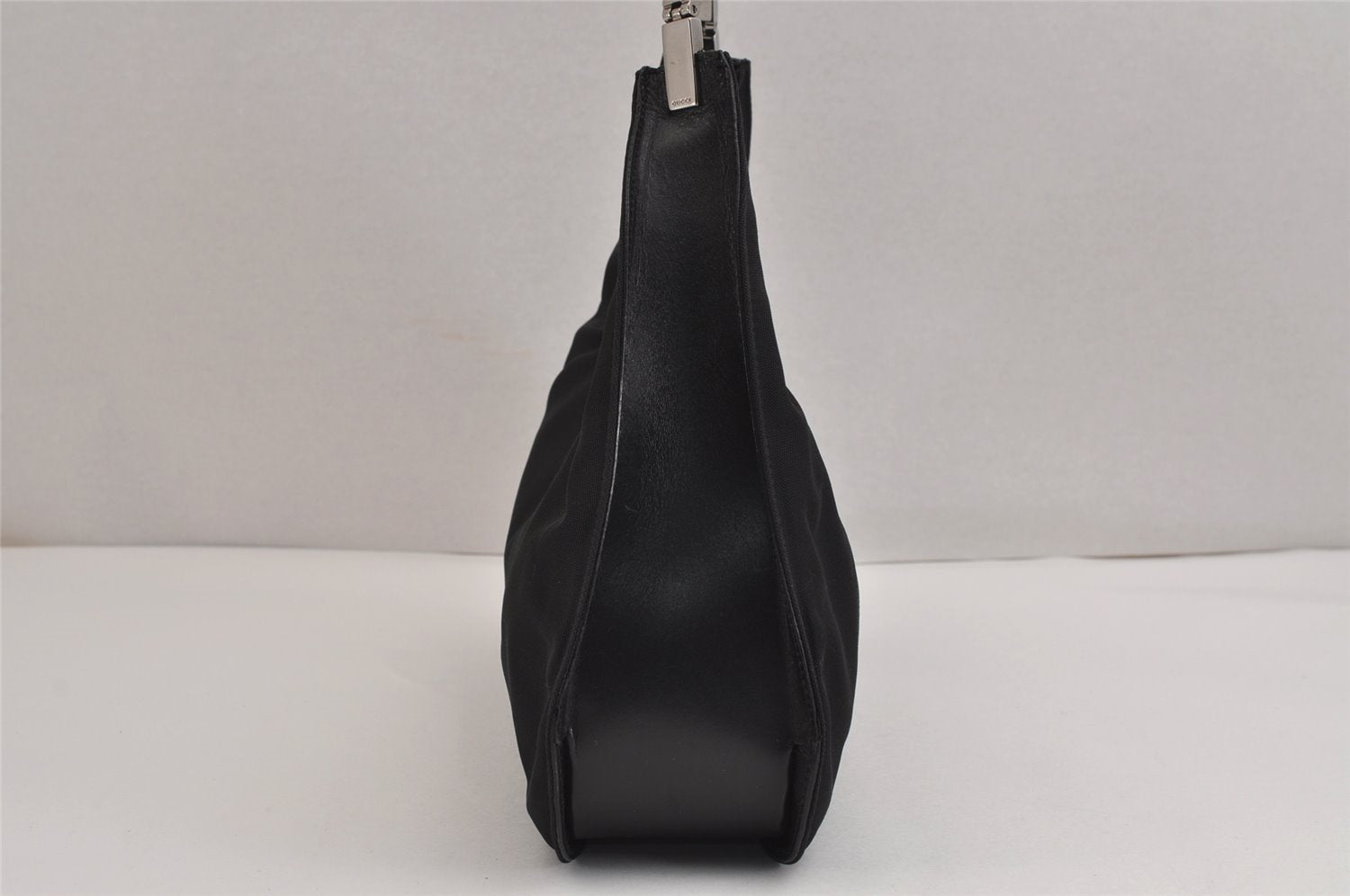 Authentic GUCCI Shoulder Hand Bag Purse Nylon Leather 0013767 Black 3031J