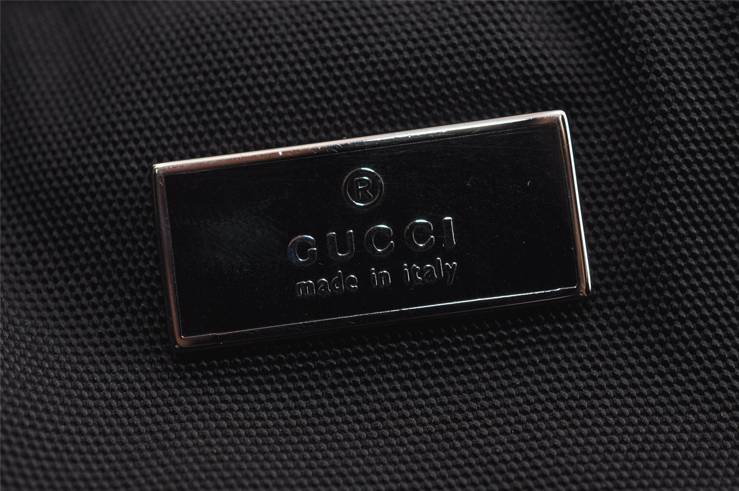 Authentic GUCCI Shoulder Hand Bag Purse Nylon Leather 0013767 Black 3031J