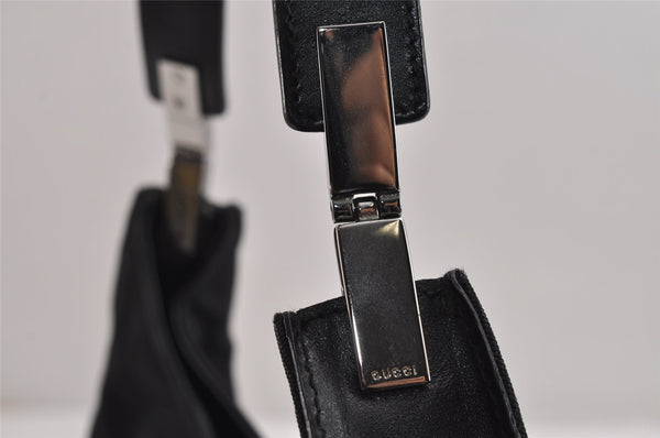 Authentic GUCCI Shoulder Hand Bag Purse Nylon Leather 0013767 Black 3031J