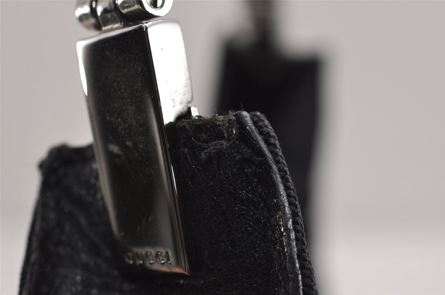 Authentic GUCCI Shoulder Hand Bag Purse Nylon Leather 0013767 Black 3031J