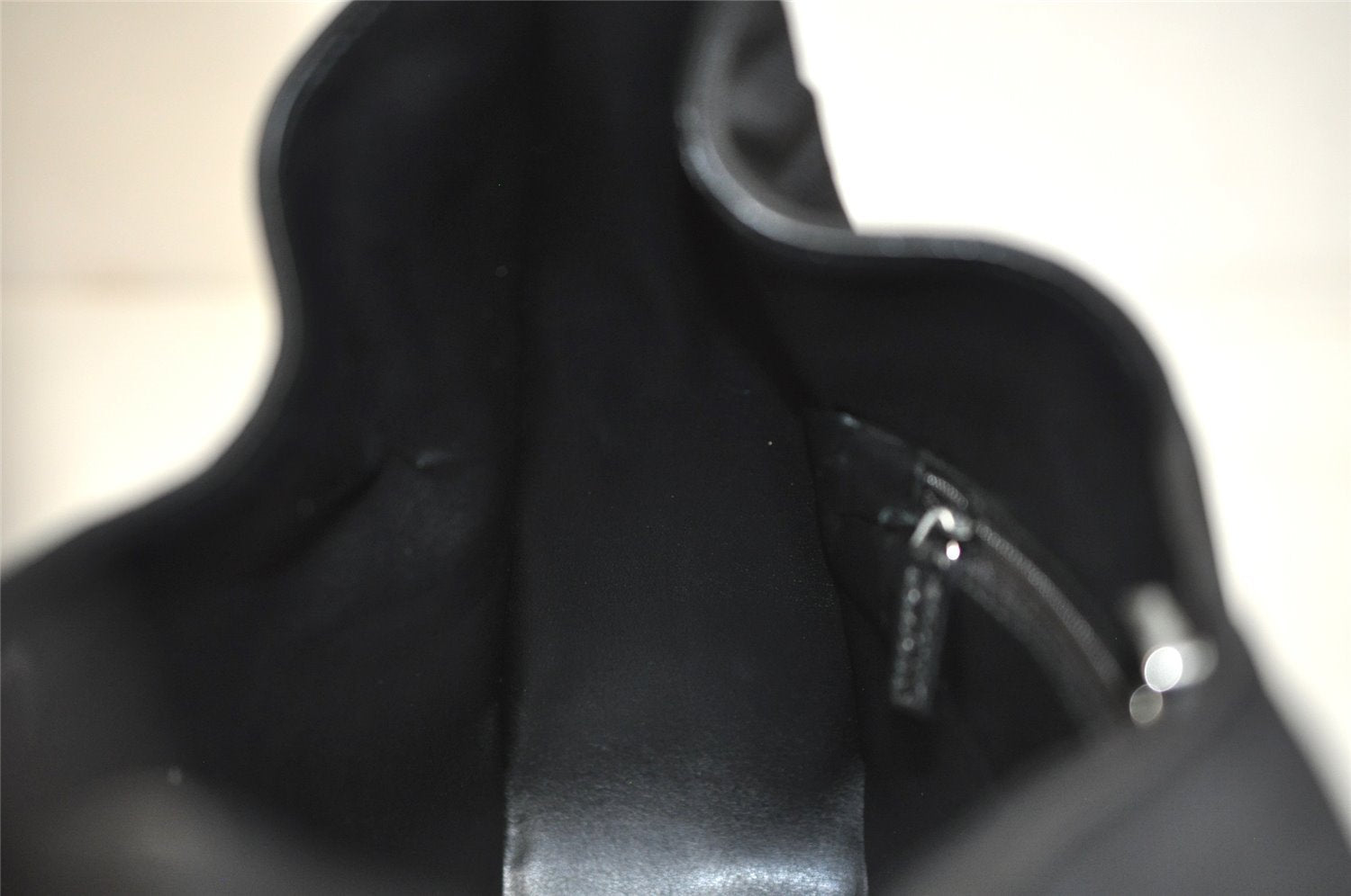 Authentic GUCCI Shoulder Hand Bag Purse Nylon Leather 0013767 Black 3031J