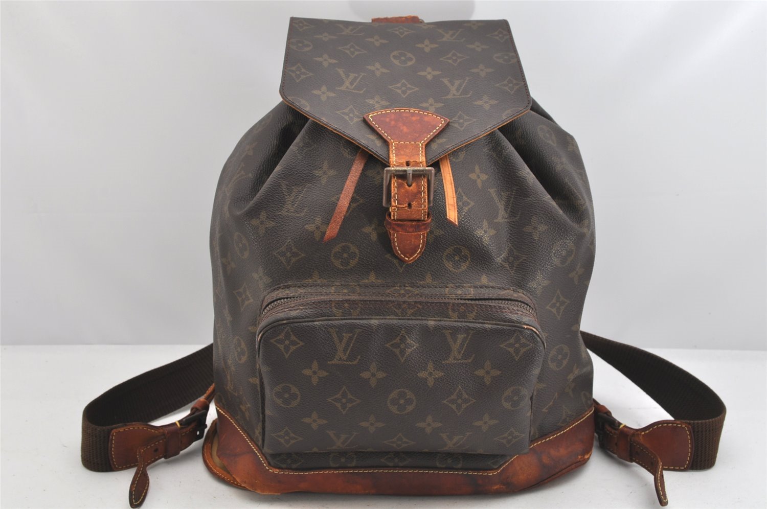 Authentic Louis Vuitton Monogram Montsouris GM Backpack M51135 LV Junk 3031K