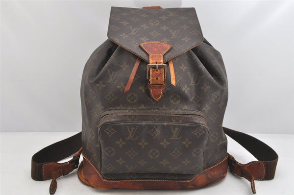 Authentic Louis Vuitton Monogram Montsouris GM Backpack M51135 LV Junk 3031K