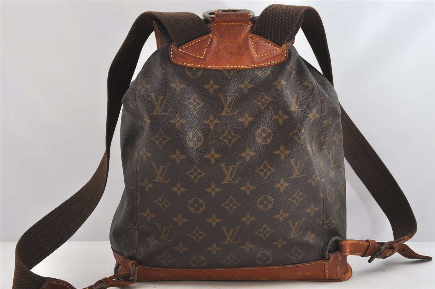 Authentic Louis Vuitton Monogram Montsouris GM Backpack M51135 LV Junk 3031K