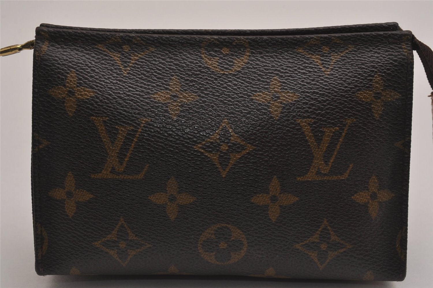Authentic Louis Vuitton Monogram Poche Toilette 15 M47546 Cosmetics Pouch 3033J