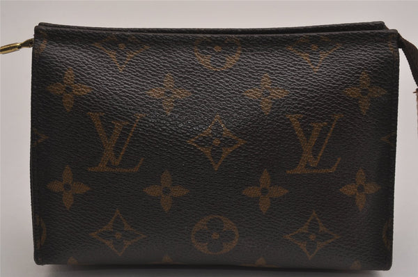 Authentic Louis Vuitton Monogram Poche Toilette 15 M47546 Cosmetics Pouch 3033J
