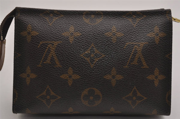 Authentic Louis Vuitton Monogram Poche Toilette 15 M47546 Cosmetics Pouch 3033J