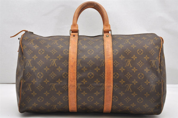 Authentic Louis Vuitton Monogram Keepall 45 Travel Boston Bag Old Model LV 3033K