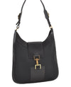 Authentic GUCCI Shoulder Bag Purse Canvas Leather 0014129 Black 3035J