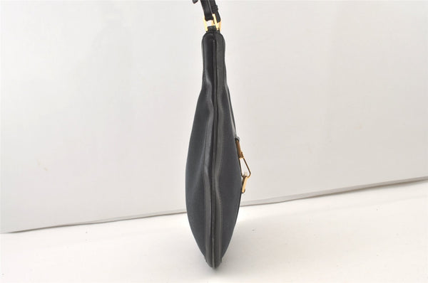 Authentic GUCCI Shoulder Bag Purse Canvas Leather 0014129 Black 3035J