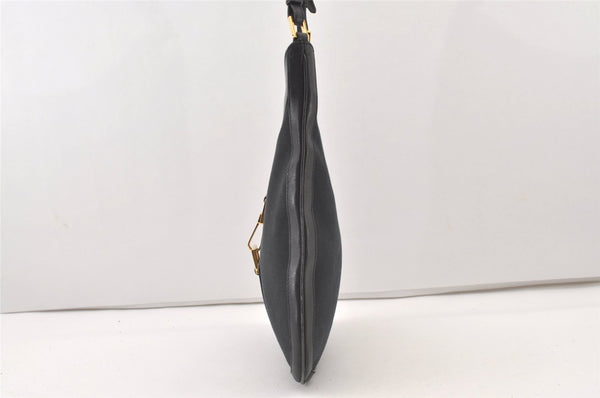 Authentic GUCCI Shoulder Bag Purse Canvas Leather 0014129 Black 3035J