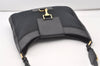 Authentic GUCCI Shoulder Bag Purse Canvas Leather 0014129 Black 3035J